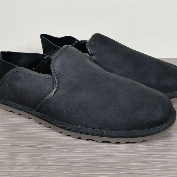 UGG Cooke Slipper, Black leather, Mens Size 8 / 40.5 - Picture 3 of 10